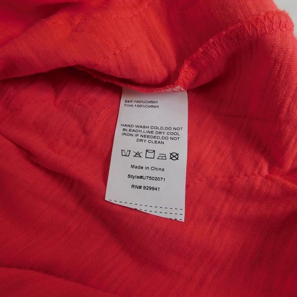 Suzanne Betro Women Appliqued Shirt Top Blouse Plus Size 1X Orange/Pink Color - Picture 8 of 10